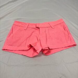 Y2K Volcom Neon Pink Low Rise Shorts Mini Cheeky Hot Girl Summer 2000s